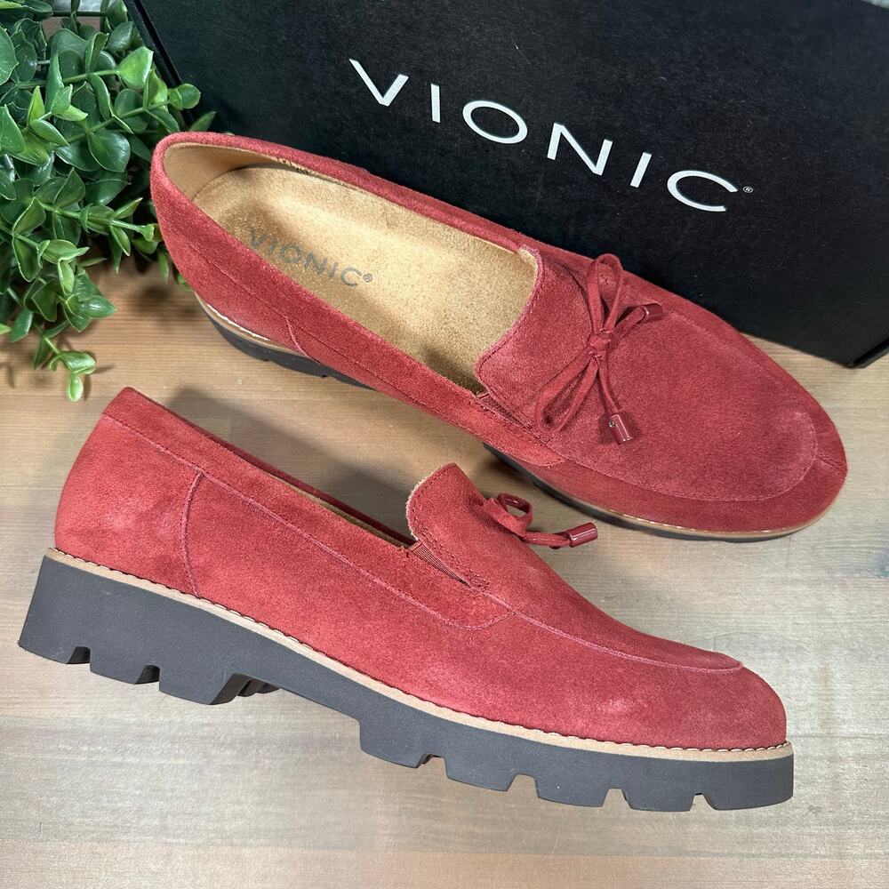 Vionic Women's Finley Wide Suede Bow Loafers Size 8.5W - Picture 2 of 8